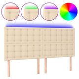 Vidaxl hoofdbord led 160x5x118 128 cm stof crèmekleurig