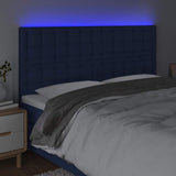 Vidaxl hoofdbord led 160x5x118 128 cm stof blauw