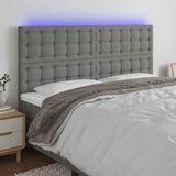 Vidaxl hoofdbord led 180x5x118 128 cm stof donkergrijs