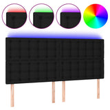 Vidaxl hoofdbord led 200x5x118 128 cm stof zwart
