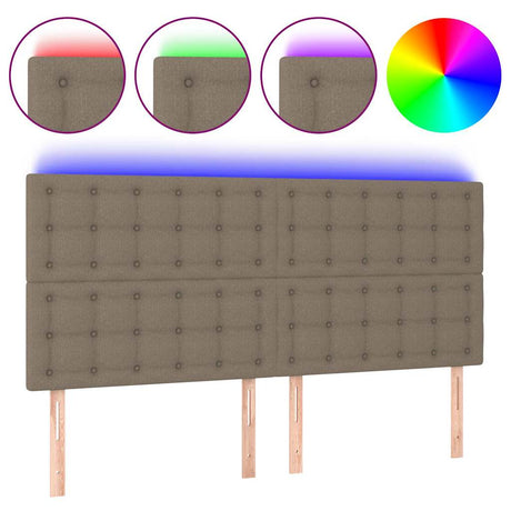 Vidaxl hoofdbord led 200x5x118 128 cm stof taupe