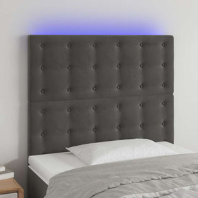 Vidaxl hoofdbord led 80x5x118 128 cm fluweel donkergrijs