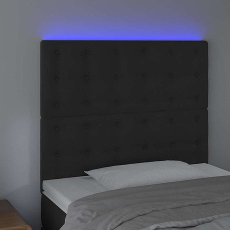 Vidaxl hoofdbord led 90x5x118 128 cm fluweel zwart