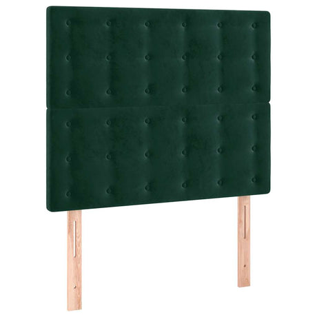 Vidaxl hoofdbord led 90x5x118 128 cm fluweel donkergroen