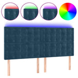 Vidaxl hoofdbord led 160x5x118 128 cm fluweel donkerblauw