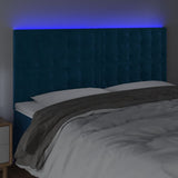 Vidaxl hoofdbord led 160x5x118 128 cm fluweel donkerblauw
