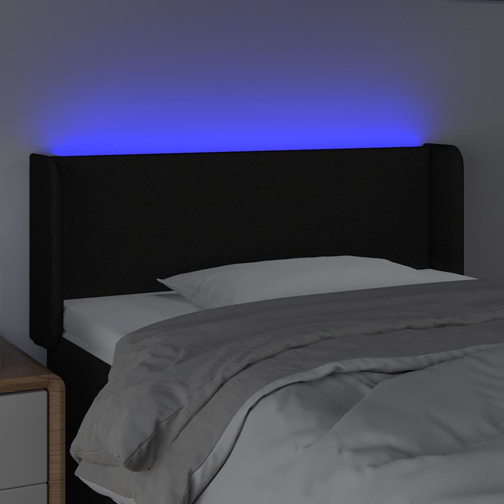 Vidaxl hoofdbord led 83x16x78 88 cm stof zwart