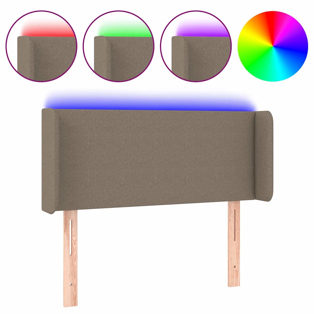 Vidaxl hoofdbord led 83x16x78 88 cm stof taupe