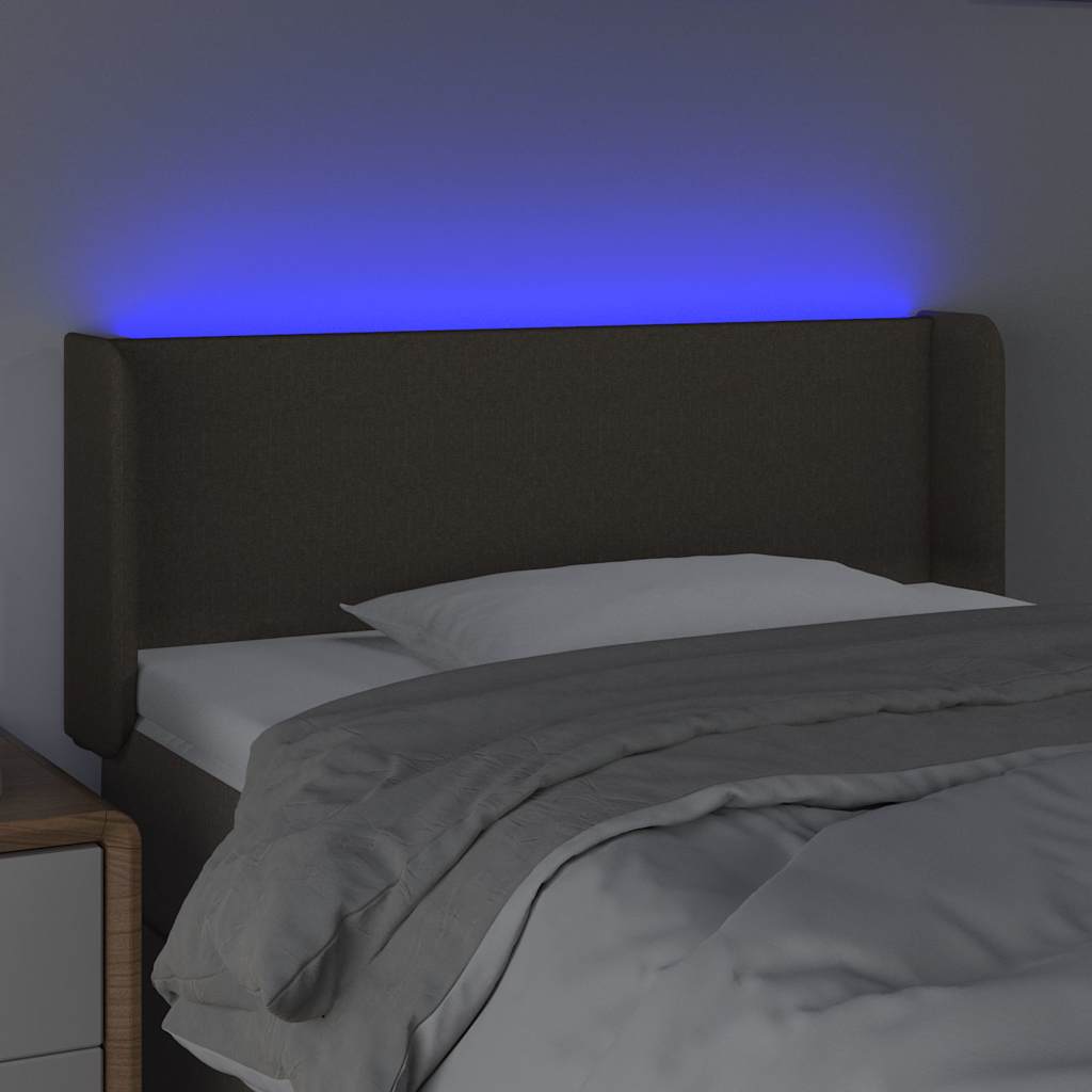 Vidaxl hoofdbord led 83x16x78 88 cm stof taupe