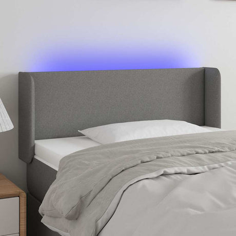 Vidaxl hoofdbord led 93x16x78 88 cm stof donkergrijs