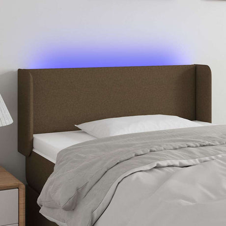 Vidaxl hoofdbord led 93x16x78 88 cm stof donkerbruin