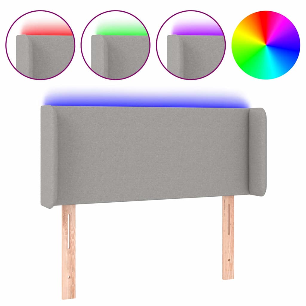 Vidaxl hoofdbord led 103x16x78 88 cm stof lichtgrijs