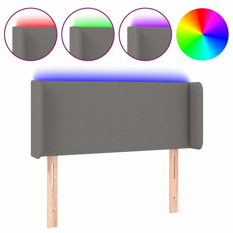 Vidaxl hoofdbord led 103x16x78 88 cm stof donkergrijs