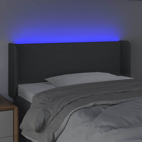 Vidaxl hoofdbord led 103x16x78 88 cm stof donkergrijs