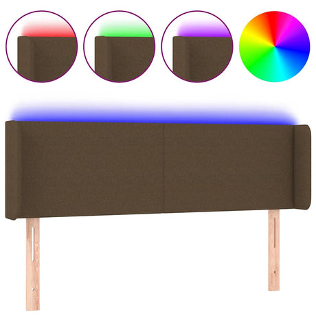 Vidaxl hoofdbord led 147x16x78 88 cm stof donkerbruin