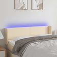 Vidaxl hoofdbord led 147x16x78 88 cm stof crèmekleurig