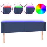 Vidaxl hoofdbord led 163x16x78 88 cm stof blauw