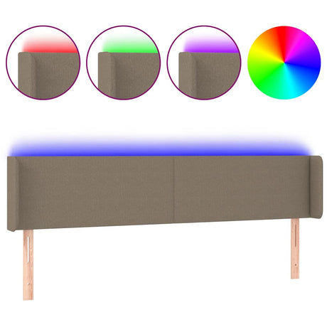 Vidaxl hoofdbord led 183x16x78 88 cm stof taupe