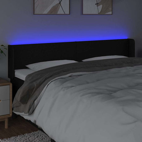 Vidaxl hoofdbord led 203x16x78 88 cm stof zwart