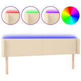 Vidaxl hoofdbord led 203x16x78 88 cm stof crèmekleurig