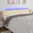 Vidaxl hoofdbord led 203x16x78 88 cm stof crèmekleurig