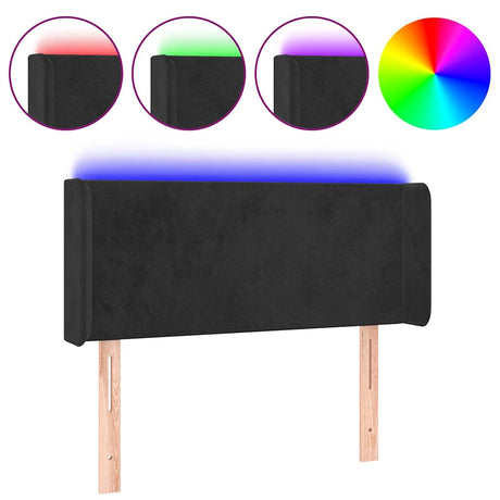 Vidaxl hoofdbord led 83x16x78 88 cm fluweel zwart