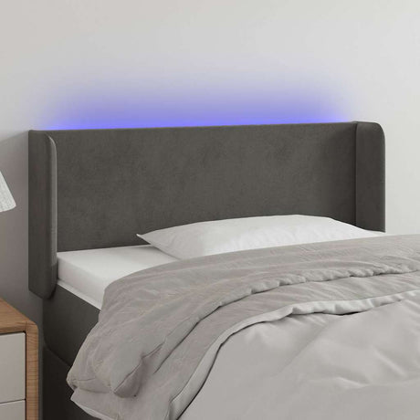 Vidaxl hoofdbord led 93x16x78 88 cm fluweel donkergrijs