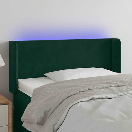 Vidaxl hoofdbord led 93x16x78 88 cm fluweel donkergroen