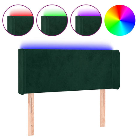 Vidaxl hoofdbord led 103x16x78 88 cm fluweel donkergroen