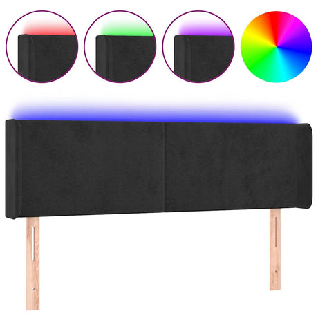 Vidaxl hoofdbord led 147x16x78 88 cm fluweel zwart