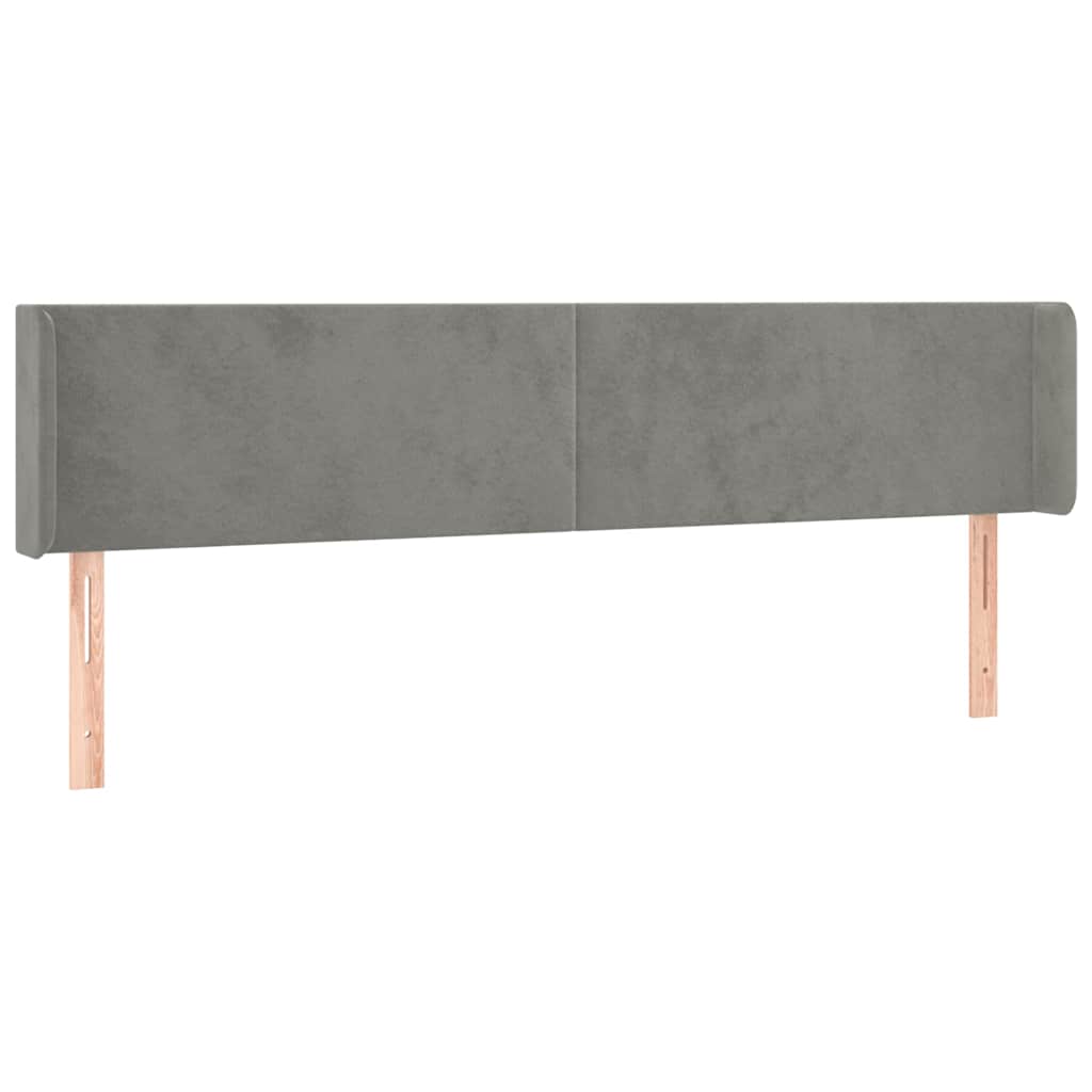 Vidaxl hoofdbord led 163x16x78 88 cm fluweel lichtgrijs