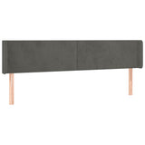 Vidaxl hoofdbord led 203x16x78 88 cm fluweel donkergrijs