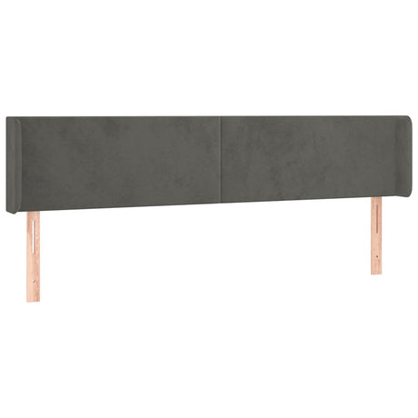 Vidaxl hoofdbord led 203x16x78 88 cm fluweel donkergrijs