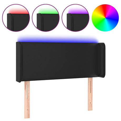 Vidaxl hoofdbord led 93x16x78 88 cm kunstleer zwart