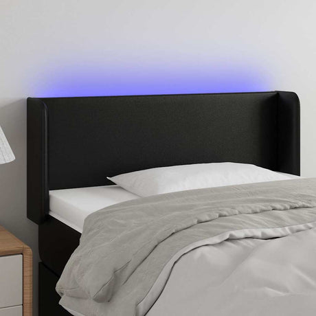 Vidaxl hoofdbord led 93x16x78 88 cm kunstleer zwart