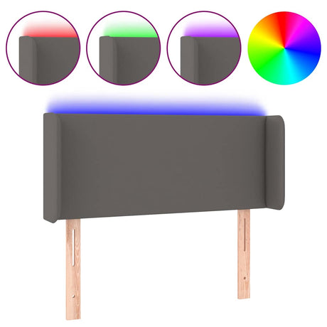 Vidaxl hoofdbord led 93x16x78 88 cm kunstleer grijs