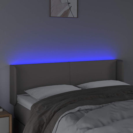 Vidaxl hoofdbord led 147x16x78 88 cm kunstleer grijs