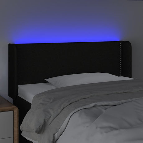 Vidaxl hoofdbord led 83x16x78 88 cm stof zwart