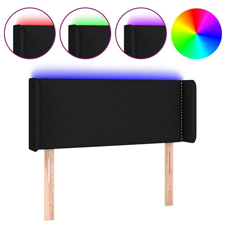 Vidaxl hoofdbord led 93x16x78 88 cm stof zwart