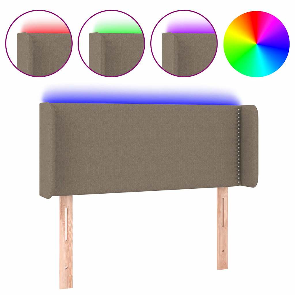 Vidaxl hoofdbord led 93x16x78 88 cm stof taupe