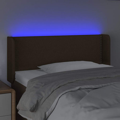 Vidaxl hoofdbord led 103x16x78 88 cm stof donkerbruin