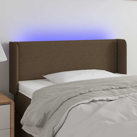 Vidaxl hoofdbord led 103x16x78 88 cm stof donkerbruin