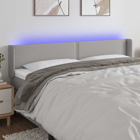 Vidaxl hoofdbord led 203x16x78 88 cm stof lichtgrijs