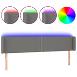 Vidaxl hoofdbord led 203x16x78 88 cm stof donkergrijs