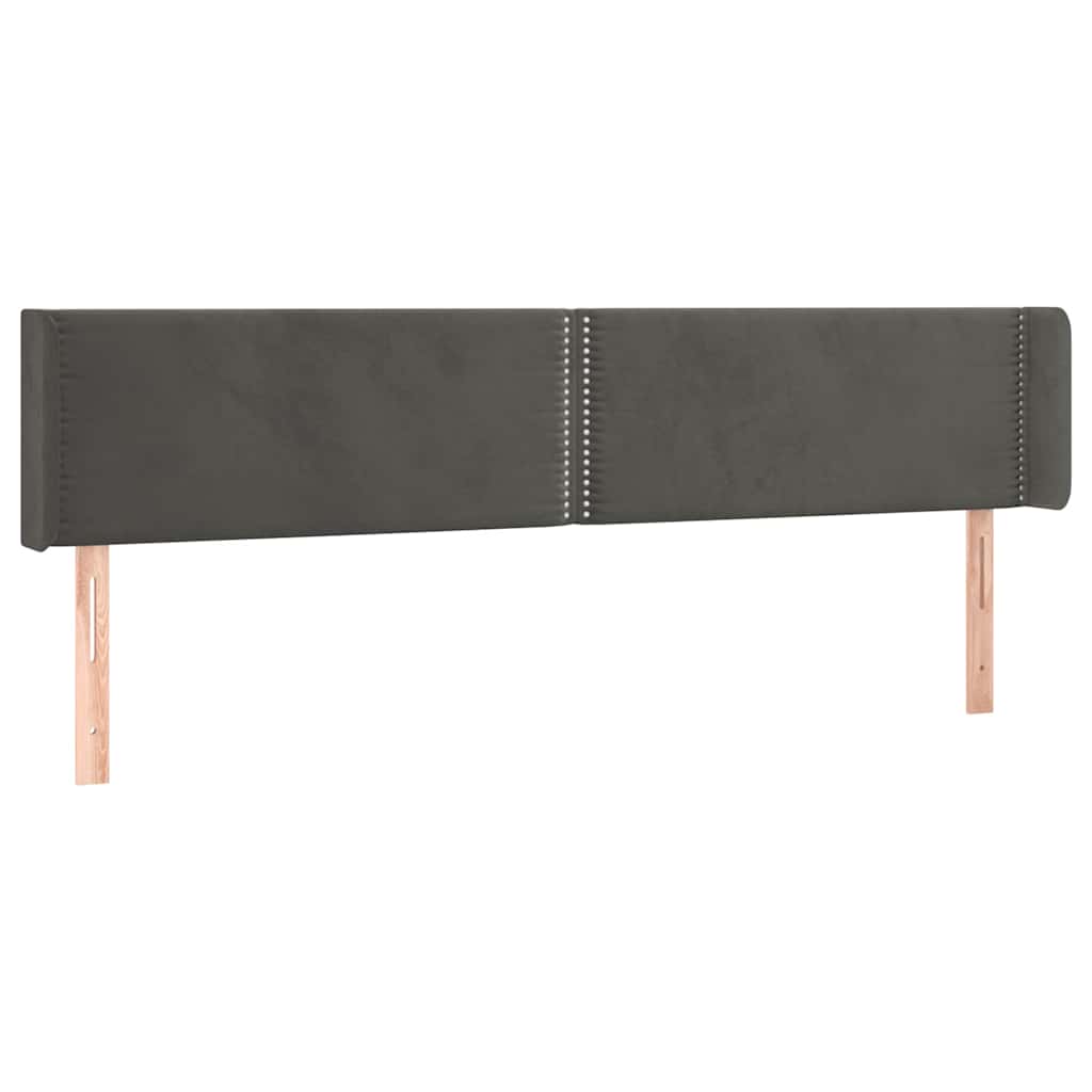Vidaxl hoofdbord led 183x16x78 88 cm fluweel donkergrijs