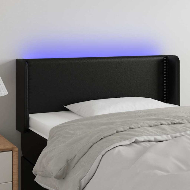 Vidaxl hoofdbord led 103x16x78 88 cm kunstleer zwart