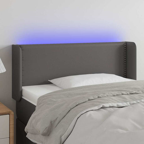 Vidaxl hoofdbord led 103x16x78 88 cm kunstleer grijs
