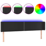 Vidaxl hoofdbord led 183x16x78 88 cm kunstleer zwart