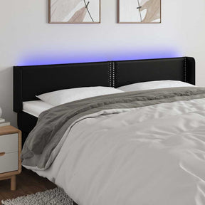 Vidaxl hoofdbord led 183x16x78 88 cm kunstleer zwart
