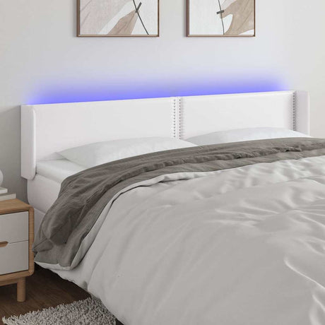 Vidaxl hoofdbord led 203x16x78 88 cm kunstleer wit